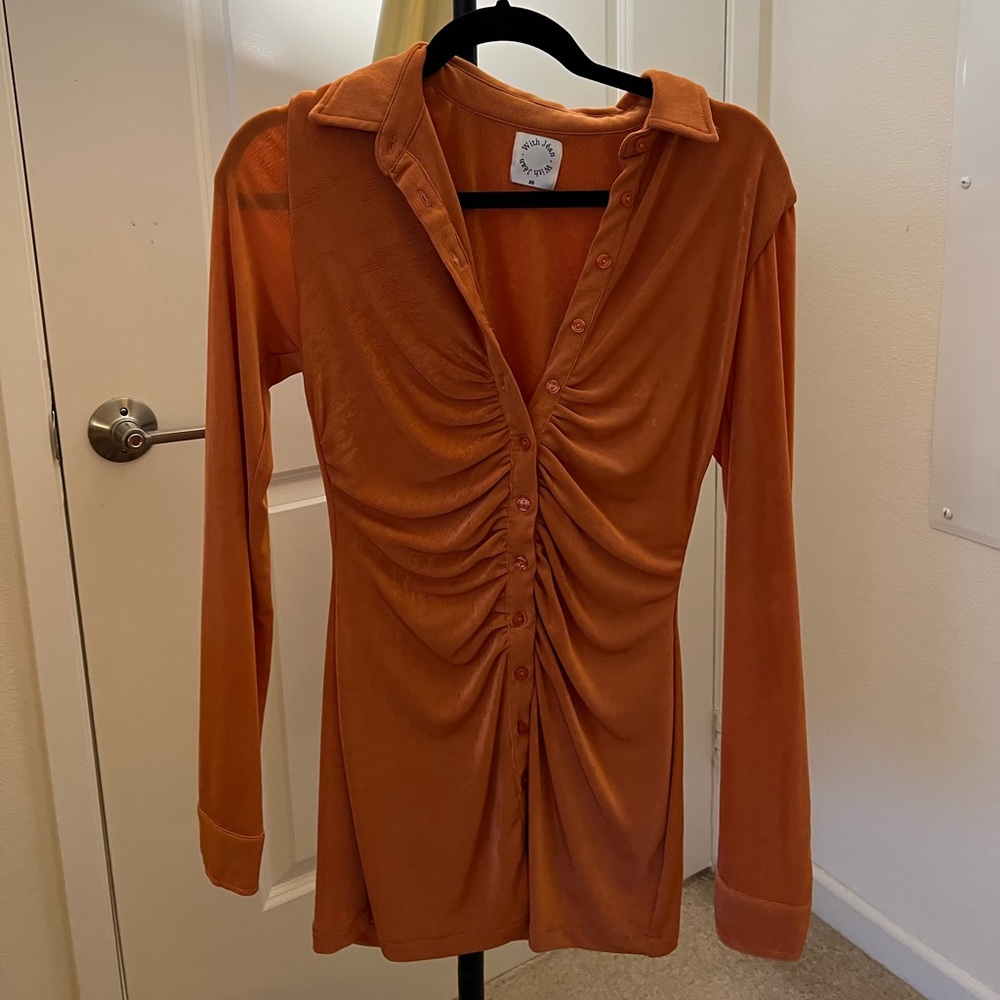 With Jean Andy dress in orange